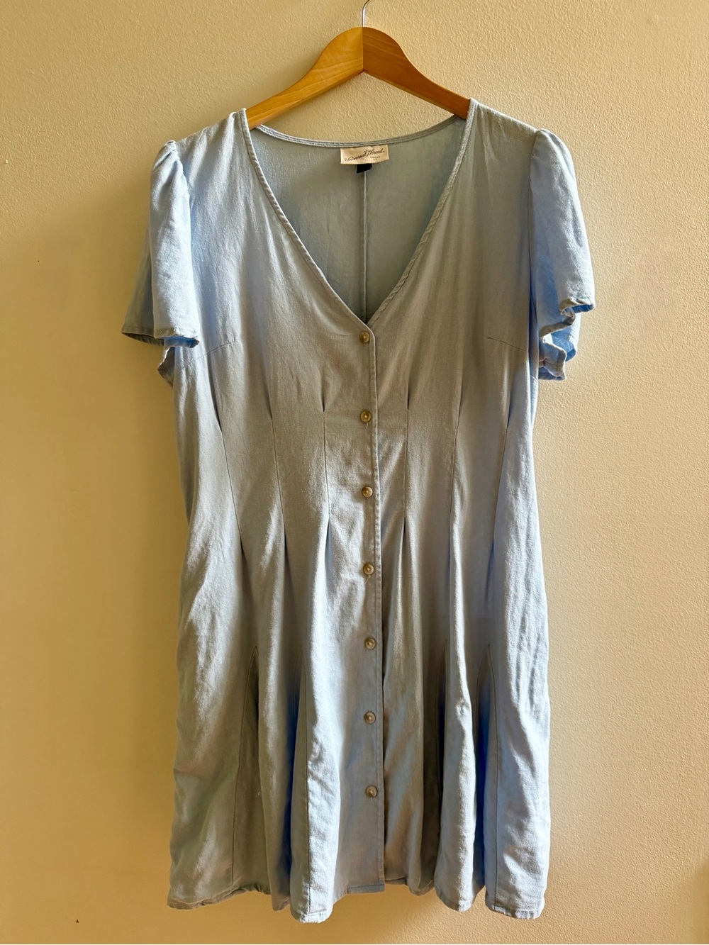 Universal Thread Light Blue Button-Front V-Neck Dress